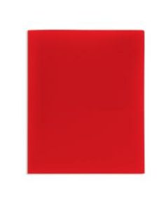 Office Depot Brand School-Grade 2-Pocket Poly Folder, Letter Size, Red