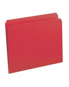 Smead File Folders, Letter Size, Straight Cut, Red, Box Of 100