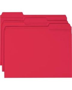 Smead Color File Folders, With Reinforced Tabs, Letter Size, 1/3 Cut, Red, Box Of 100