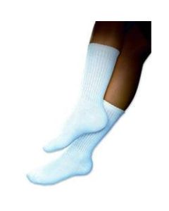 SensiFoot Support Crew Socks, 8-15 mmHg, Small, Mens 6-8, Womens 7-9, White