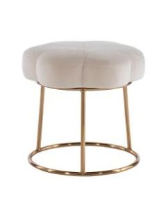 Linon Tempest Stool, Gold/White