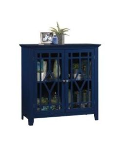 Sauder Shoal Creek Display Cabinet, 2 Shelves, Indigo Blue