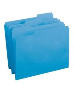 Smead Color File Folders, With Reinforced Tabs, Legal Size, 1/3 Cut, Blue, Box Of 100