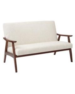 Axe Six Work Smart Davis Loveseat, Linen/Medium Espresso