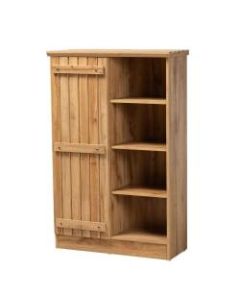 Baxton Studio Modern And Contemporary Farmhouse 49inH 1-Door Shoe Cabinet, Natural Oak Brown