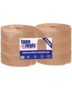 Tape Logic Reinforced Water-Activated Packing Tape, #7200, 3in Core, 2.8in x 1,000ft, Kraft, Case Of 6