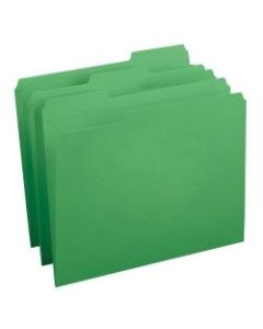 Smead Color File Folders, With Reinforced Tabs, Legal Size, 1/3 Cut, Green, Box Of 100