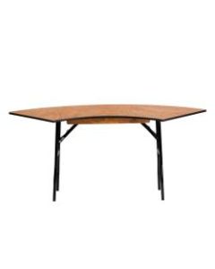 Flash Furniture Serpentine Folding Banquet Table, 30-1/4inH x 24inW x 48inD, Natural/Black