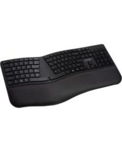 Kensington Pro Fit Ergo Wireless Keyboard-Black - Wireless Connectivity - Bluetooth/RF - 2.40 GHz - USB Interface - Black