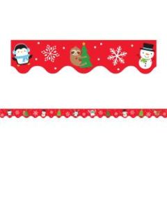 Amscan Christmas Character Bulletin Board Border Trims, 2-1/4in x 39in, Red, 12 Trims Per Pack, Case Of 3 Packs