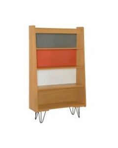 Linon Home Decor Products Caden 4-Shelf Home Office Bookcase, Multicolor