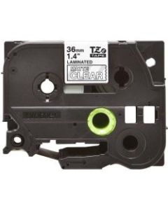 Brother P-Touch TZe-M65 Label Tape, 1-7/16in x 26-1/4ft, White/Matte Clear