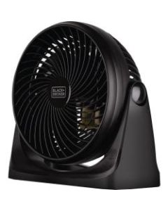 Black & Decker BFTU107 7-Inch Turbo Fan - 177.8 mm Diameter - 3 Speed - Tilt Adjustment, Air Circulation, Manual Control, Compact - Black