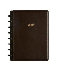 TUL Discbound Notebook, Limited Edition, Junior Size, Narrow Ruled, 60 Sheets, Dark Brown Leather
