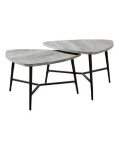 Monarch Specialties Davie 2-Piece Table Set, Gray/Black