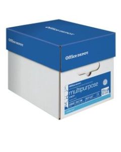 Office Depot Brand Multi-Use Paper, Letter Size (8 1/2in x 11in), 96 (U.S.) Brightness, 20 Lb, Ream Of 500 Sheets, White, Case Of 5 Reams