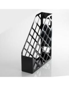 OIC Recycled Plastic Open Top Magazine File - Black - Plastic - 1 Each
