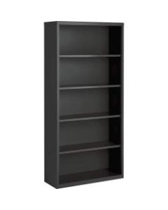 Lorell Fortress Series Steel Bookcase, 5-Shelf, Charcoal