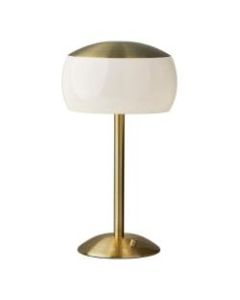Adesso Jessica 2-Light Table Lamp, 20inH, White Opal Shade/Antique Brass Base