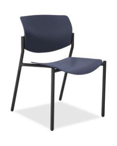 Lorell Molded Plastic Stacking Chairs, Dark Blue/Black, Set Of 2 Chairs