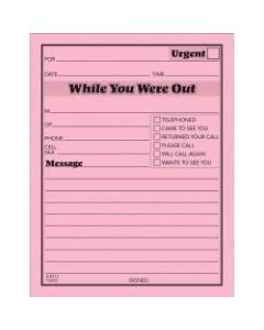 TOPS Important Message Note Pads, 4 1/2in x 5 1/2in, Pink, Pack Of 12