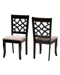 Baxton Studio Mael Dining Chairs, Sand/Espresso Brown, Set Of 2 Dining Chairs