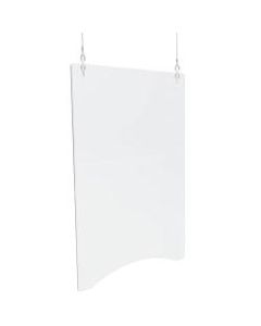 Deflecto Acrylic Hanging Barriers, 36inH x 24inW x 3/16inD, Portrait, Clear, Set Of 2 Barriers