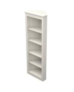 Inval America 71inH 5-Shelf Corner Bookshelf, Washed Oak