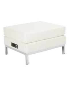 Office Star Avenue Six Wall Street Charging Ottoman, White