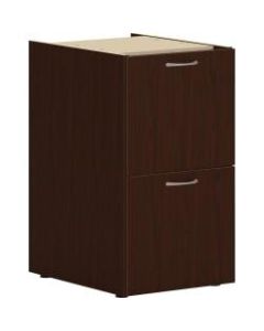 HON Mod 20inD Vertical 2-Drawer Support File Pedestal, Mahogany