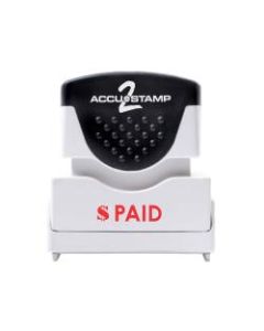 ACCU-STAMP2 Paid Stamp, Shutter Pre-Inked One-Color PAID Stamp, 1/2in x 1-5/8in Impression, Red Ink