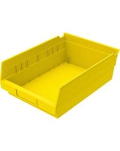 Akro-Mils Grease/Oil Resistant Shelf Bin, Small Size, 4in x 8 3/8in x 11 5/8in, Yellow