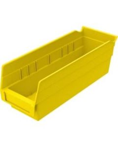 Akro-Mils Grease/Oil Resistant Shelf Bin, Small Size, 4in x 4 1/8in x 11 5/8in, Yellow