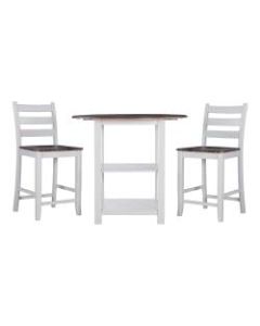Powell Soren 3-Piece Counter Set, White/Oak