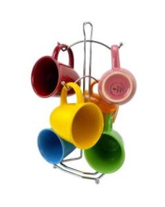 Gibson Home Color Curve 7-Piece Mug Set, Multicolor/Silver