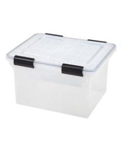 IRIS Letter and Legal Size WEATHERTIGHT File Box, 10 7/8inH x 14 1/2inW x 18inD, Clear, Pack of 6