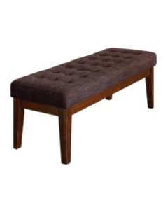 Elle Decor Claire Tufted Bench, Chocolate Brown/Brown