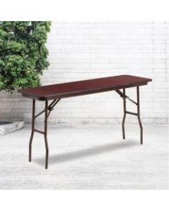 Flash Furniture Folding Training Table, 30inH x 18inW x 60inD, Mahogany