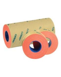 Garvey 2-Line Tamper-Resistant Price Marking Labels, 5/8in x 13/16in, Fluorescent Red, 1,000 Labels Per Roll, Pack Of 9 Rolls