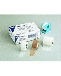 3M Micropore Tape, 2in x 10 Yd. (5 cm x 9.14 m), White, Box Of 6