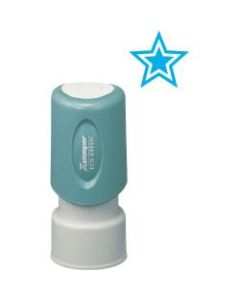 Xstamper Pre-Inked Star Shape Stamp - Design Stamp - "STAR" - 0.63in Impression Diameter - 100000 Impression(s) - Light Blue - Plastic Cap - Recycled - 1 Each