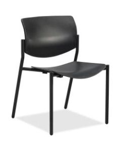 Lorell Molded Plastic Stacking Chairs, Black, Set Of 2 Chairs