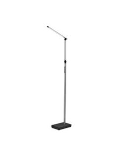 Adesso Simplee Lennox LED Floor Lamp, 61-1/2inH, Silver Shade/Black Base