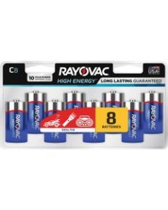 Rayovac Alkaline C Batteries - For Toy, Flashlight, LED Light - C - 8 / Pack