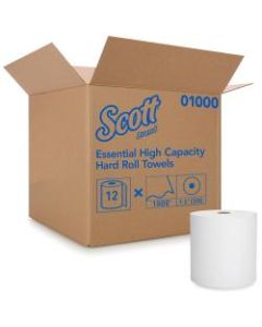 Scott High-Capacity 1-Ply Hardwound Paper Towels, 1000ft Per Roll, Pack Of 12 Rolls