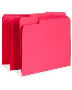 Business Source Color-Coding Top-Tab File Folders, Letter Size, Red, Box Of 100 Folders