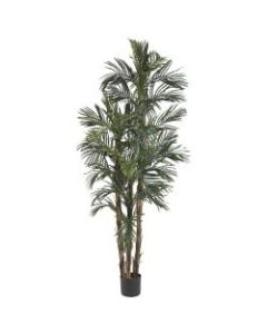 Nearly Natural 6ftH Silk Robellini Palm Tree With Pot, Green