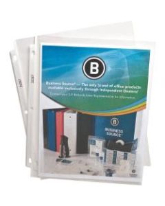 Business Source Top-Loading Poly Sheet Protectors - 2.4 mil Thickness - For Letter 8 1/2in x 11in Sheet - Rectangular - Clear - Polypropylene - 50 / Pack
