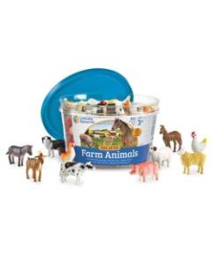 Learning Resources Farm Animal Counters, 2in x 2in, Assorted Colors, Grade 4 - 7, Set Of 60 Counters