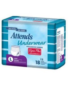 Attends Underwear Super Plus Absorbency With Leakage Barriers (Youth/Small, Waist/Hip: 22in-36in, Weight: 80-125 Lb) Pack Of 20